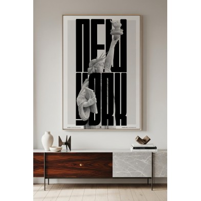 New York poster in a modern, minimalist, and elegant interior. Eco-friendly, PVC-free product.