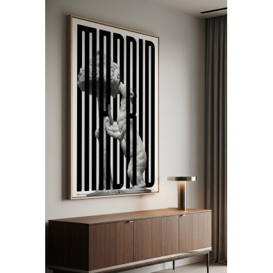 Póster MADRID con la escultura del Oso y el Madroño. Para decoración moderna, sin pvc de Lokoloko.