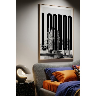 Modern black and white typographic poster for bedrooms and headboards. PVC-free and eco-friendly inks.