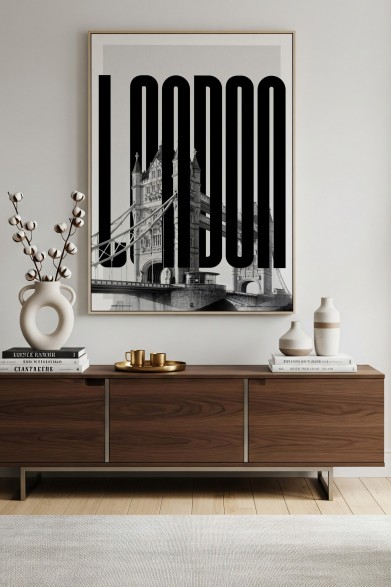 London art poster for minimalist decor. PVC-free and eco-friendly inks.