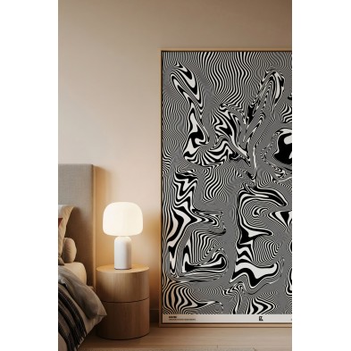 Black and white conceptual poster for bedroom, perfect for modern or minimalist decor.