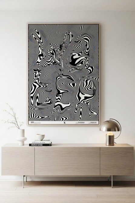 Arte moderno en blanco y negro para interiores creativos, ambientes neutros o de color.