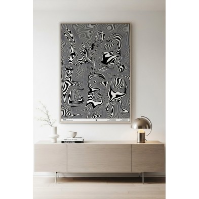 Modern black and white art for creative interiors, neutral or colorful environments.