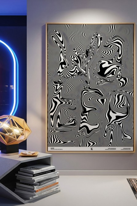 Modern poster with visual effect inspired by water waves.