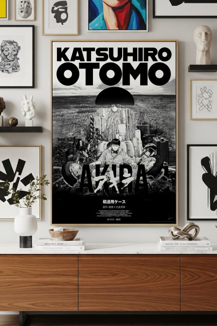 Arte ilustrado japonés moderno para decoración geek.