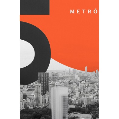 Detail of the typographic poster of the Japanese city Tokyo, PVC-free.