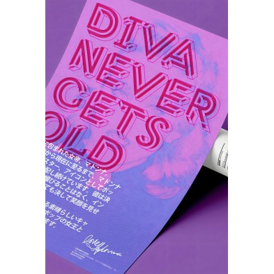 Póster Tipográfico de la diva Madonna. Tintas Eco y sin PVC