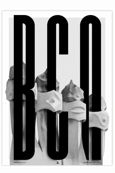 Poster fotográfico artístico de Barcelona, Gaudí y su arquitectura. sin pvc
