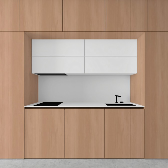 Renewing kitchen furniture with this washable and fireproof Aracena beech wood imitation vinyl