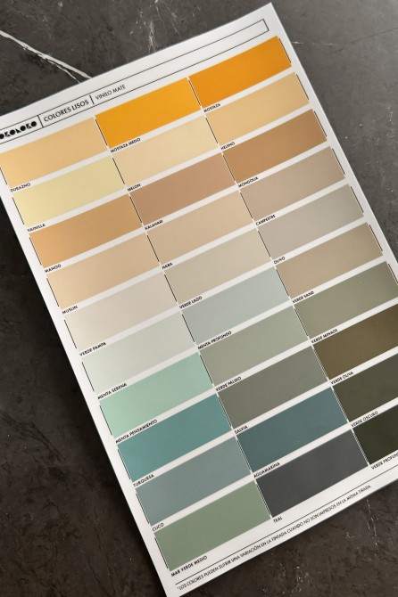 Sampler Plain Colors. Washable  Vinyl. Matte. Eco-friendly