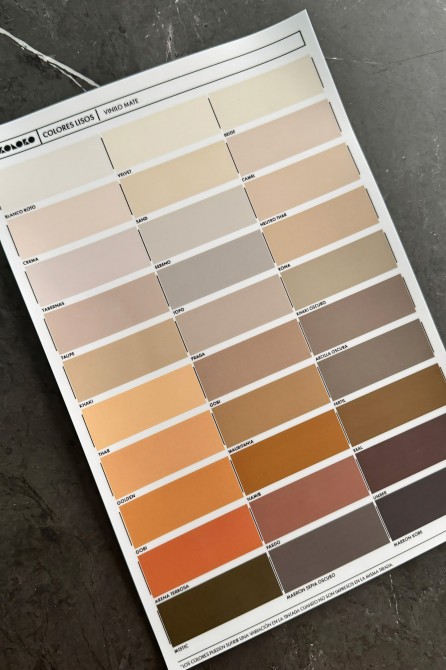Sampler Plain Colors. Washable  Vinyl. Matte. Eco-friendly