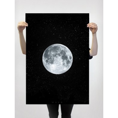 poster de la Luna con fondo negro