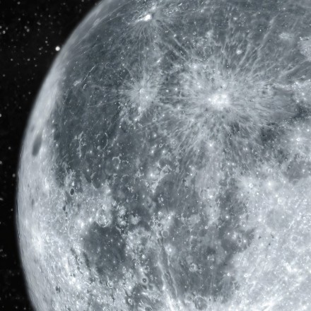 poster de la Luna con fondo negro