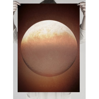 poster en papel fotográfico del planeta Mercurio
