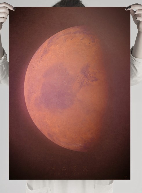 Diseño para póster del planeta Marte