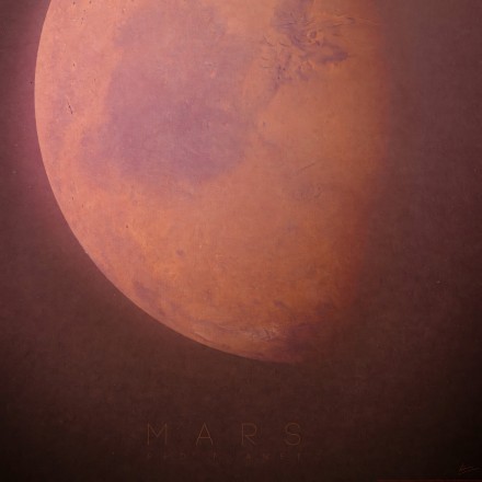 Diseño para póster del planeta Marte