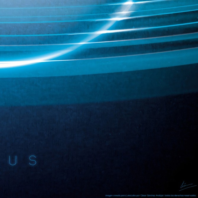 Detalle de póster del planeta Urano