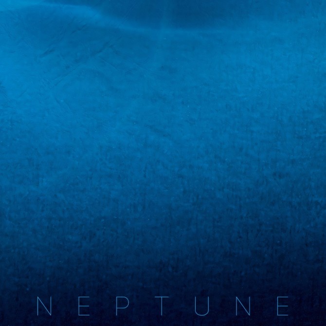 Póster texto azul nombre de planeta